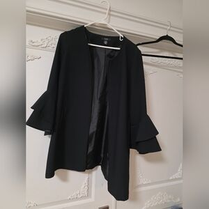 Alfani Petite Black Collarless Open Jacket